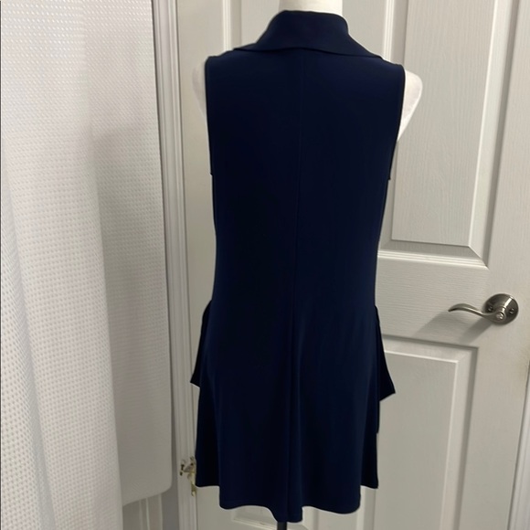 Joseph Ribkoff Navy Blue Sleeveless Tunic / Mini Dress with Zipper & Pockets - Picture 7 of 12